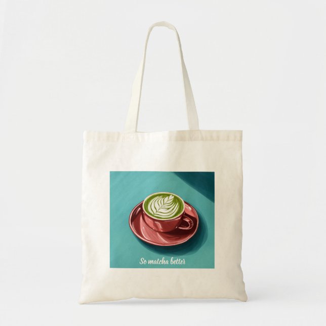 Une tasse de matcha latte mignonne Sac fourre-tout (Devant)