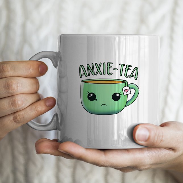 Une tasse de thé Anxie-Tea Anxiety Pun (Créateur téléchargé)
