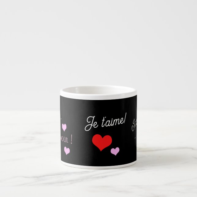 Une tasse d'espresso jumbo, je t'aime amour ! (Devant)