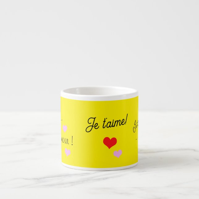 Une tasse d'espresso jumbo, je t'aime amour ! (Devant)