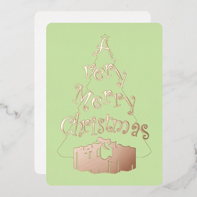 Une très belle carte de vacances Noël Foil (Recto/Verso)