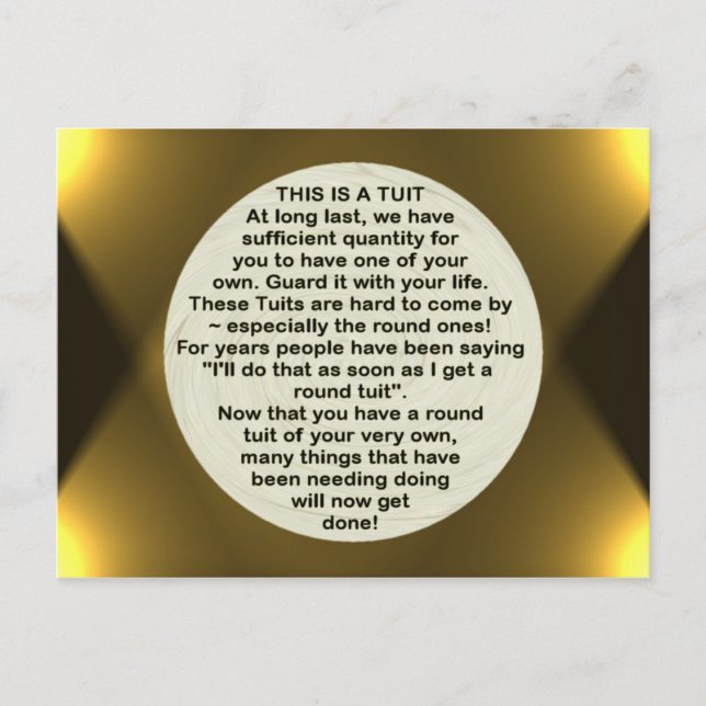 Une Tuit ronde ~ carte postale (Devant)