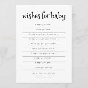 Une typographie minimaliste pour carte Baby shower