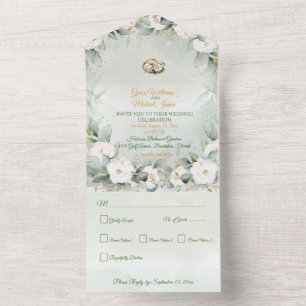 Une verdure gracieuse en un mariage Invitation