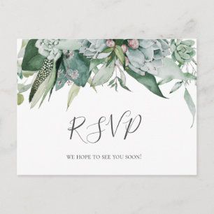 Une verdure succulente Carte postale Mariage RSV