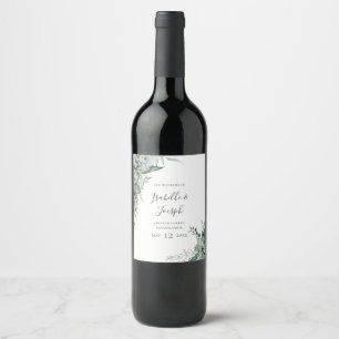 Une verdure succulente Étiquette de vin Mariage