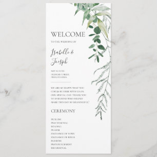 Une verdure succulente   Programme de mariage plat