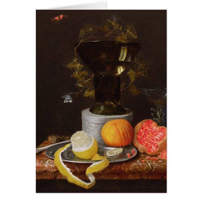 Une vie immobile avec un verre et un fruit sur un (Devant)