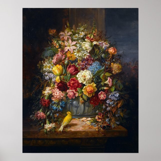 Une vie morte de fleurs de Hans Zatzka - poster (Devant)
