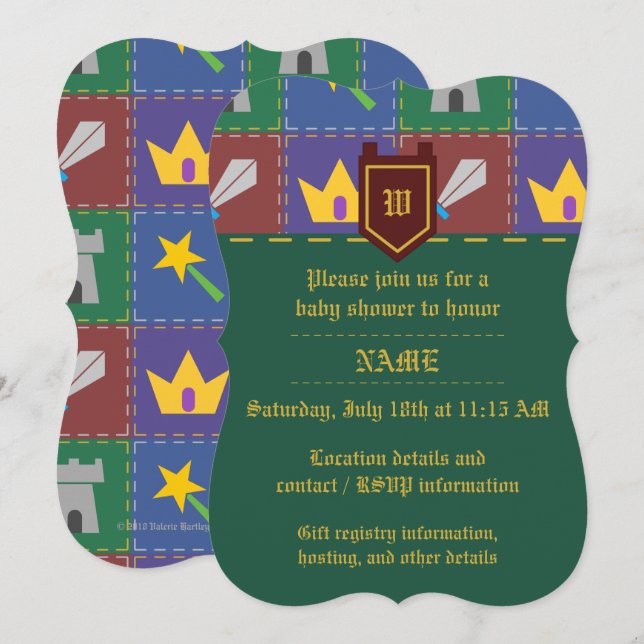 Une Wee Un Imaginaire Quilt Baby shower Invitation (Devant / Derrière)