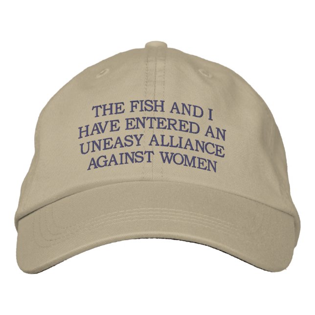 Uneasy Alliance Against Women Fish/Baseball Hat Bestickte Baseballkappe (Vorderseite)