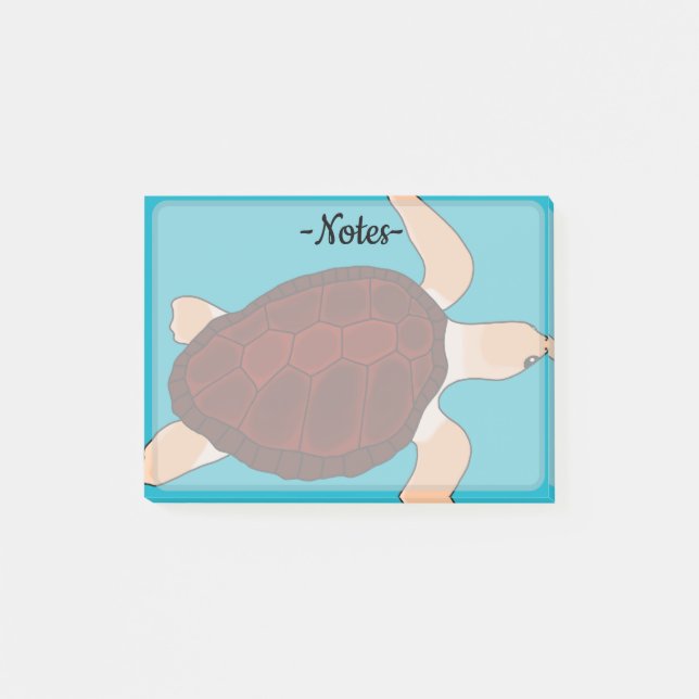 Unechte Karettschildkröte  Post-it Klebezettel (Vorderseite)
