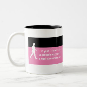 Uneed Swagger of Mediocre White Typ / Power Up! Zweifarbige Tasse