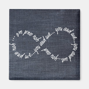 Unendlich du und ich Denim Jeans Square Magnet
