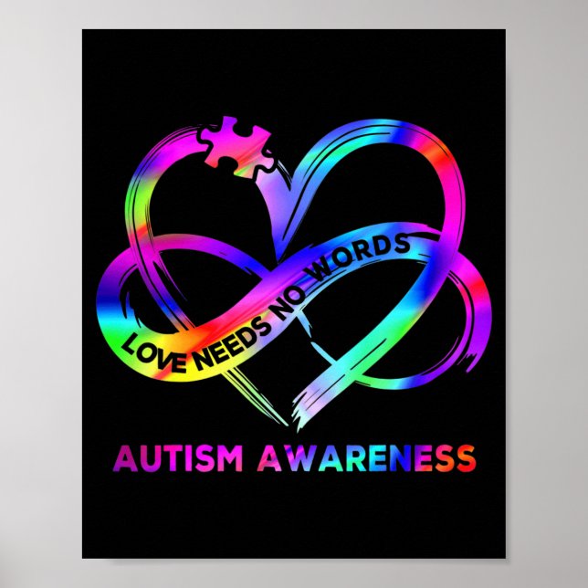 Unendlich Herzinfarkt Liebe Autismus Bewusstsein b Poster (Vorne)