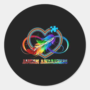 Unendlich Herzinfarkt Liebe Autismus Bewusstsein b Runder Aufkleber