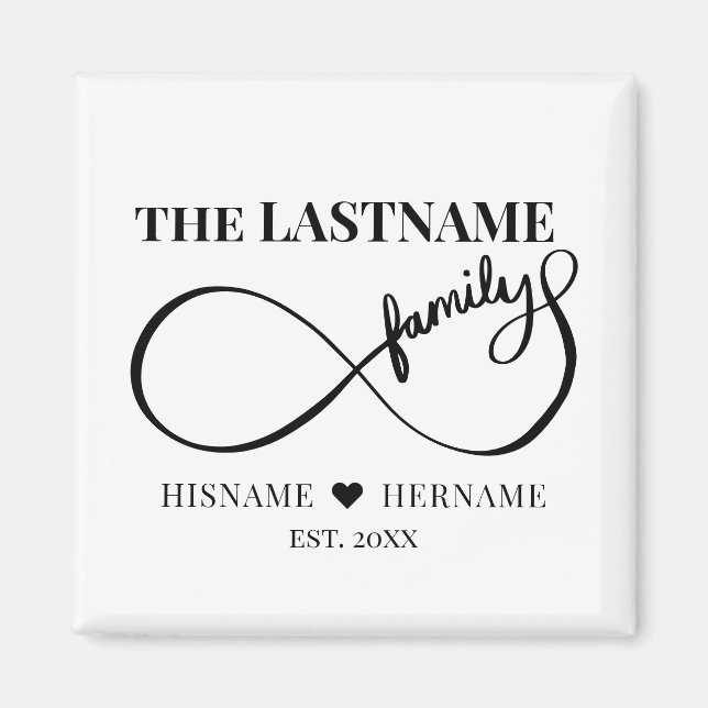 Unendlich Personalisiert Familienname und Est. Dat Magnet (Vorne)