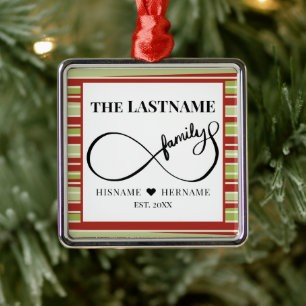 Unendlich Personalisiert Familienname und Est. Dat Ornament Aus Metall