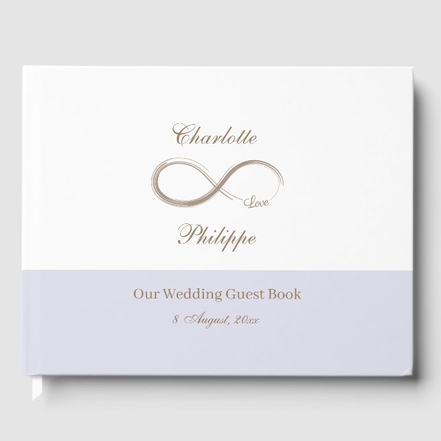 Unendlich Symbol White Lilac Minimalistisch Weddin Gästebuch (Vorderseite)