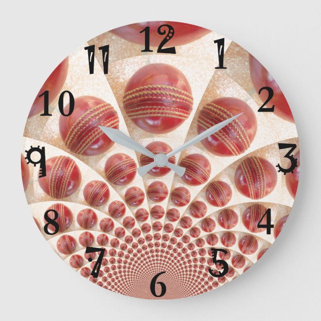 Unendliche Eleganz: Kaleidoskopische Cricket-Momen Große Wanduhr (Vorderseite)