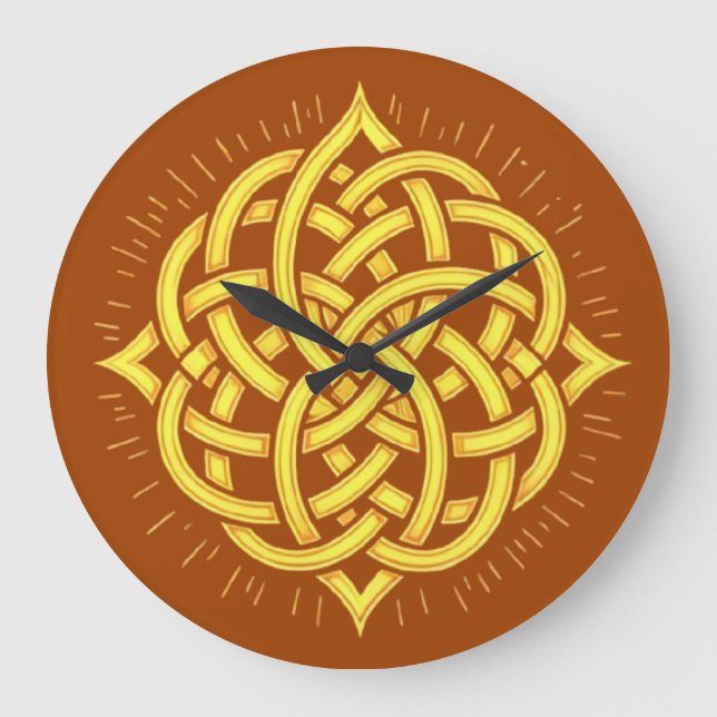 Unendliche Harmonie: Heilige Mandala keltische Sym Große Wanduhr (Vorderseite)
