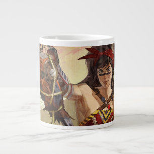 Unendliche Illustration der Atomwunder-Frau in der Jumbo-Tasse