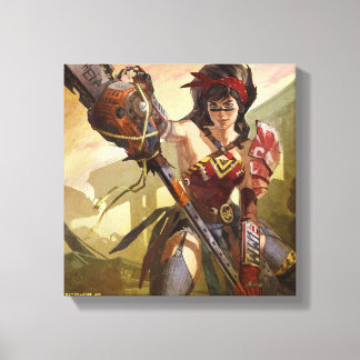 Unendliche Illustration der Atomwunder-Frau in der Leinwanddruck
