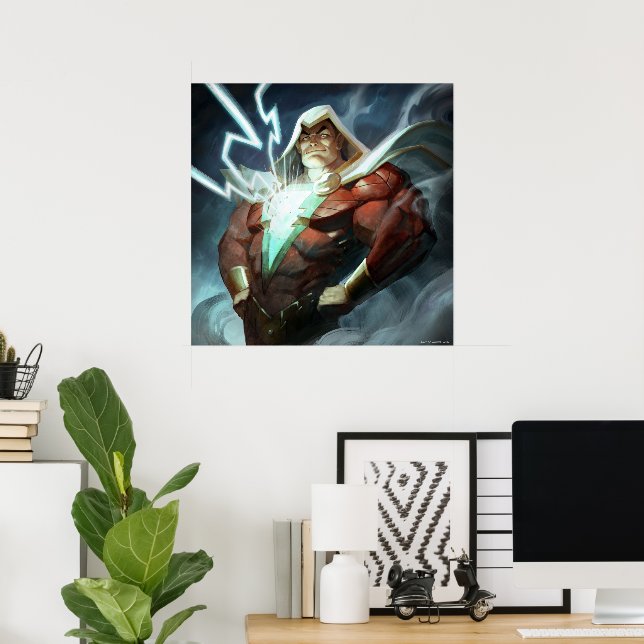 Unendliche Krise Shazam Illustration Poster (Heimbüro)