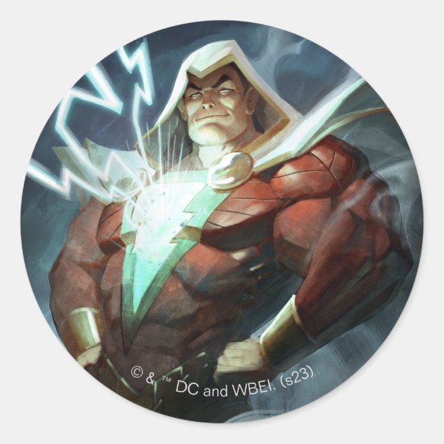 Unendliche Krise Shazam Illustration Runder Aufkleber (Vorderseite)