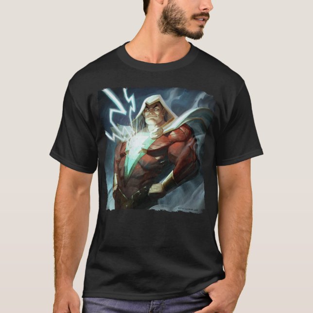 Unendliche Krise Shazam Illustration T-Shirt (Vorderseite)
