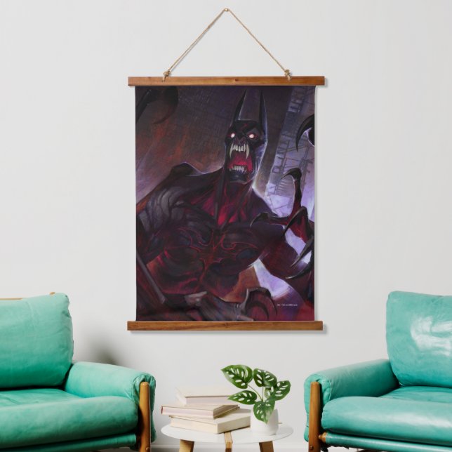 Unendliche Krise Vampire Batman Illustration Wandteppich Mit Holzrahmen (Wohnzimmer)