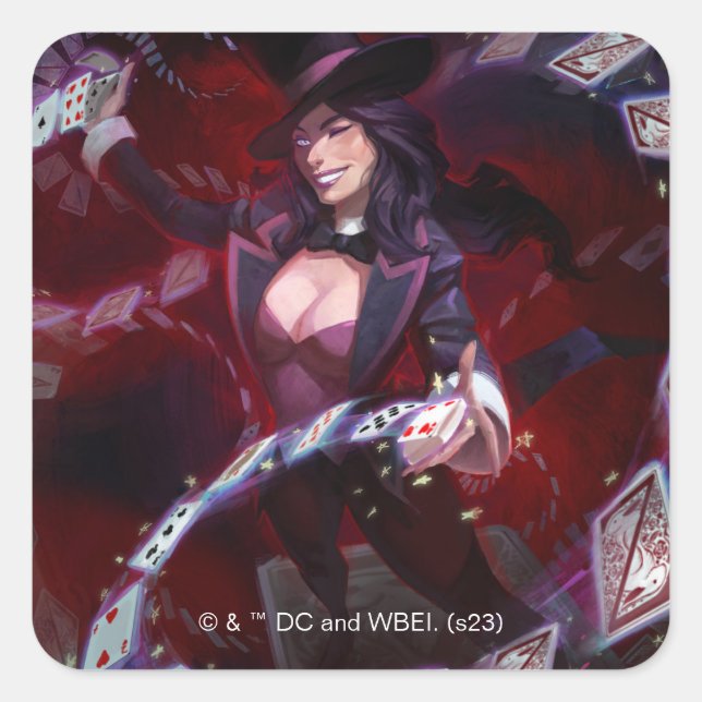 Unendliche Krise Zatanna Illustration Quadratischer Aufkleber (Vorderseite)