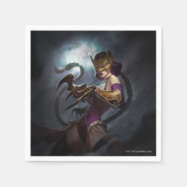 Unendliche Krisen Gaslight Catwoman Illustration Serviette (Vorderseite)