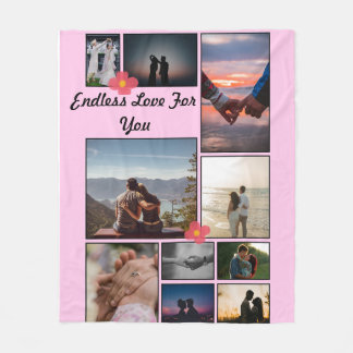 Unendliche Liebe Fotorollage Fleece Blanken