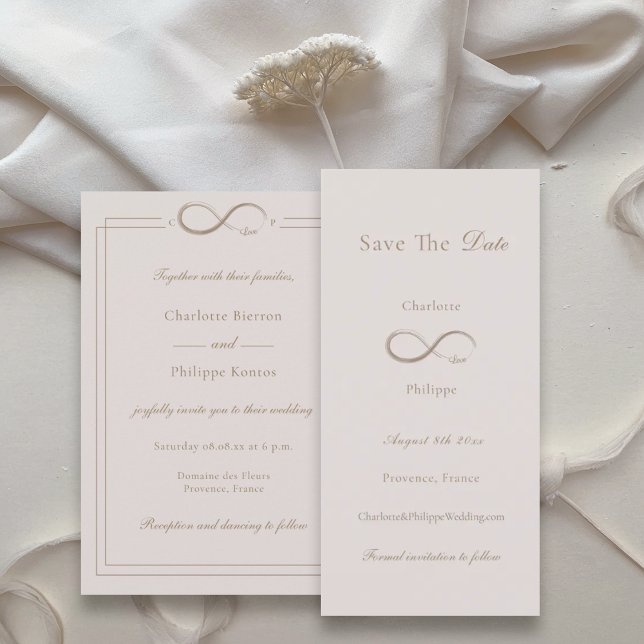 Unendliche Liebe Light Pink Save the Date Hochzeit (Von Creator hochgeladen)