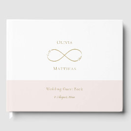 Unendliche Liebe Monogram White Blush Elegante Hoc Gästebuch