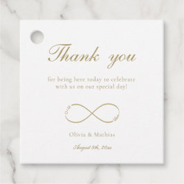 Unendliche Liebe Monogram White Danke Hochzeit Geschenkanhänger