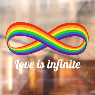 Unendliche Liebe Symbol Rainbow Cool Unendlichkeit Fensteraufkleber