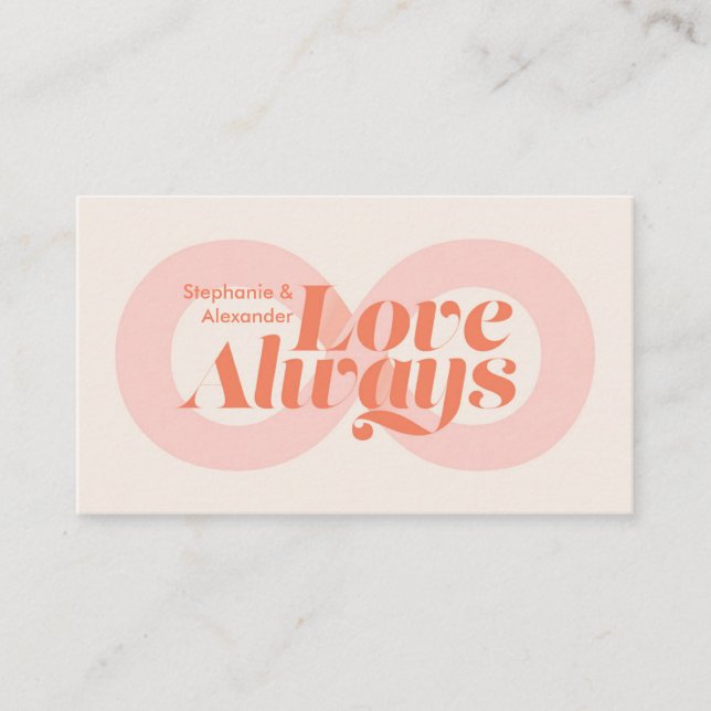 Unendliche Liebe und Docket Visitenkarte (Vorderseite)