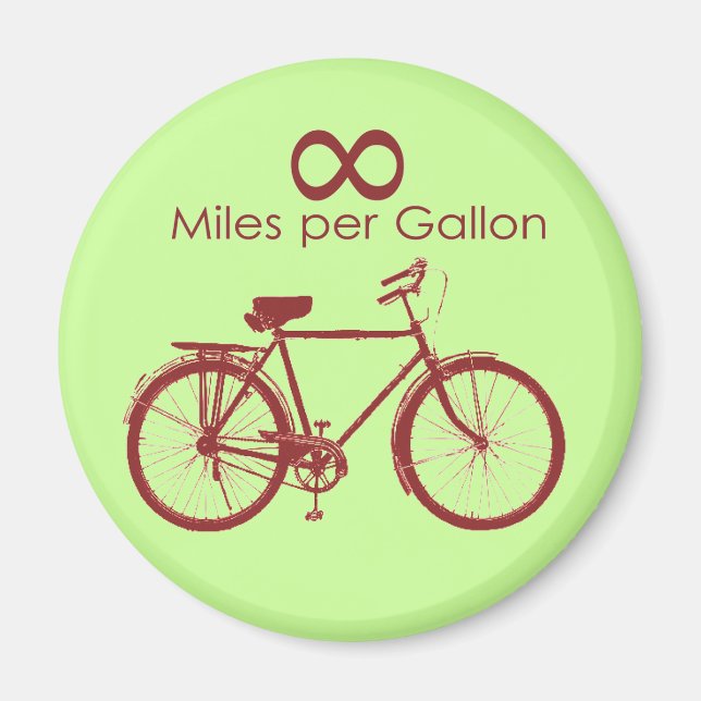 Unendliche Meilen pro Gallone Bike Magnet (Vorne)