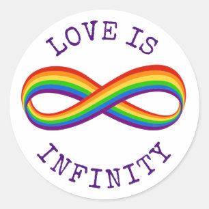 Unendliche Rainbow-Liebe Symbol Benutzerdefinierte Runder Aufkleber