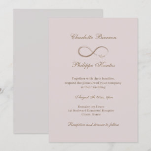 Unendliche Sign Dusty Pink Gray Gold Elegante Hoch Einladung