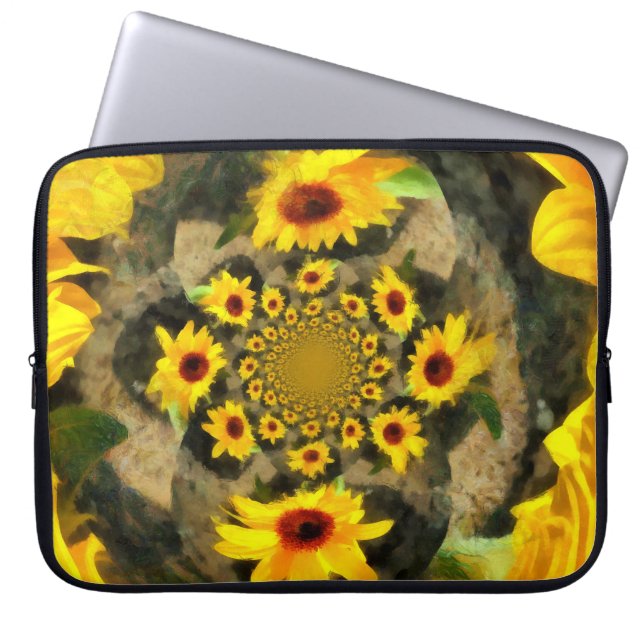 Unendliche Sonnenblumen Laptop-Sieb Laptopschutzhülle (Vorderseite)