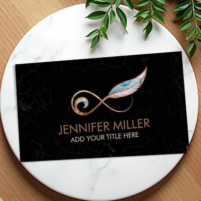 Unendliche Symbolfeder - Gold- und Tintenpasten Visitenkarte (Von Creator hochgeladen)