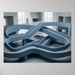 Unendlicher architektonischer Pfad Geometrische Wa Poster