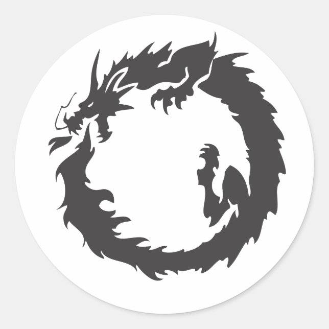 Unendlicher Drache Runder Aufkleber (Vorderseite)