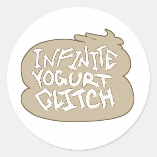 Unendlicher Jogurt Glitch (Vanille) Runder Aufkleber