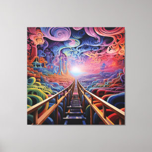 Unendlicher psychedelischer Korridor Leinwanddruck