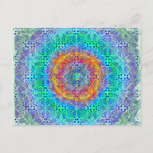 unendlicher Sonnenaufgang psychedelisches Design Postkarte