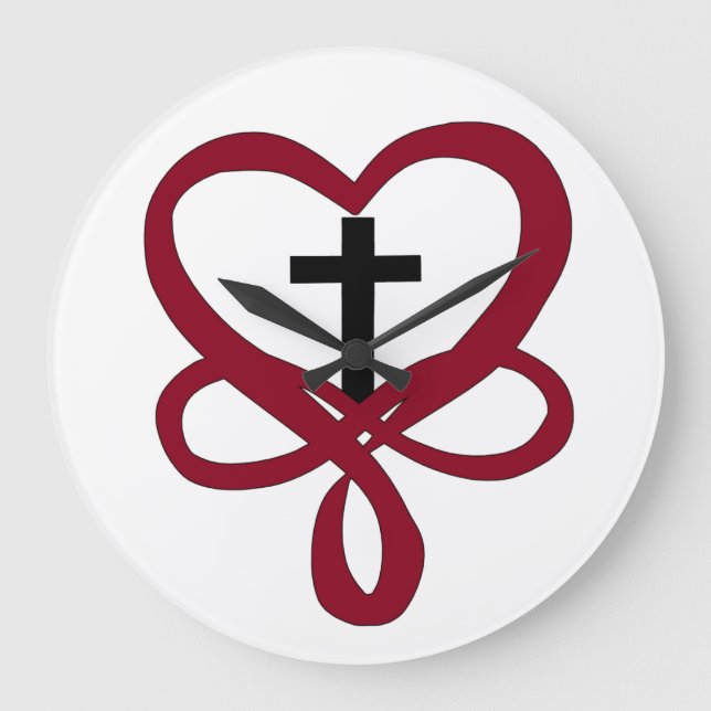 Unendliches Christliches Kreuz Große Wanduhr (Vorderseite)